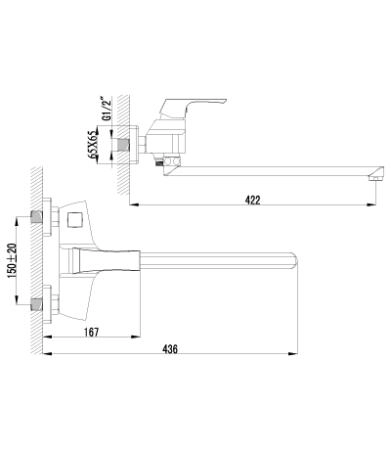 Смеситель Lemark Unit LM4517C для ванны