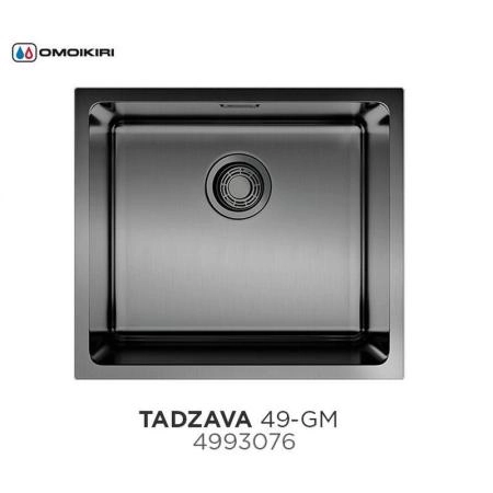 Кухонная мойка Omoikiri Tadzava 49-GM 4993076, 490х440, вороненая сталь
