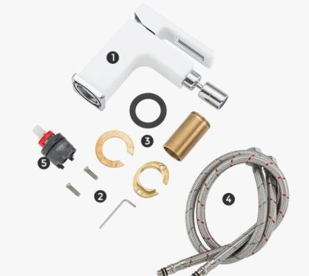 Смеситель для биде Gappo G5017-8 Белый/хром