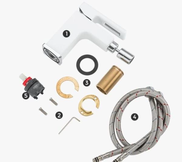 Смеситель для биде Gappo G5017-8 Белый/хром