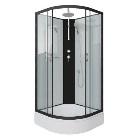 Душевая кабина Niagara NG-6702-14BKT 1000х1000х2100-2400 средний поддон 26см стекло прозрачное черные профиля