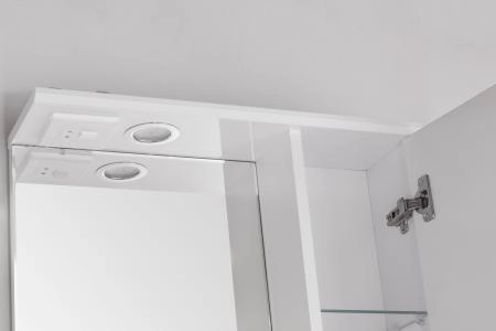 Зеркальный шкаф Style Line Elfante Ирис 55/С с подсветкой, белый
