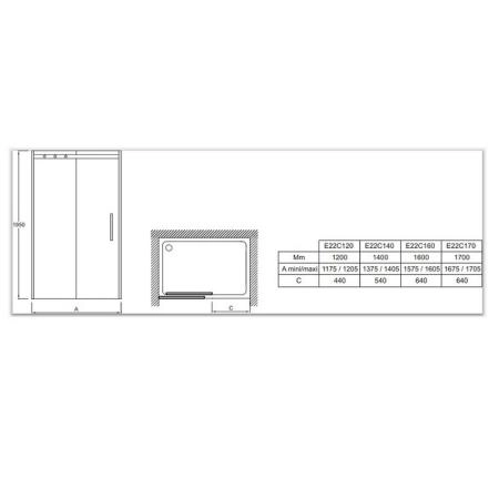Душевая дверь Jacob Delafon CONTRA E22C170-GA 170 см