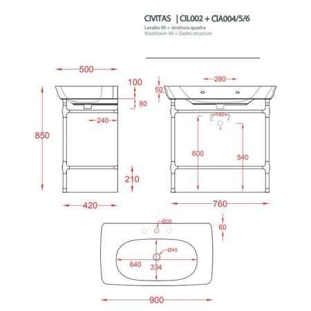 Artceram CIVITAS Структура металлическая 90х50см Quadra, полка решетка металлическая, напольная, цвет: хром