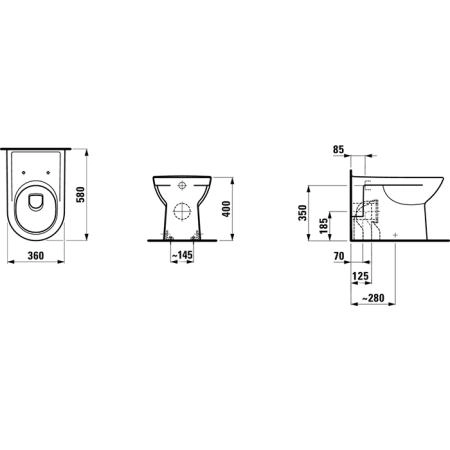 Laufen Pro Унитаз напольный 58x36x40см, цвет: белый