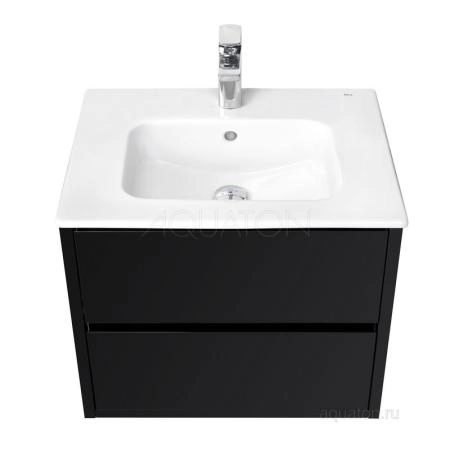 Тумба под раковину Aquaton Римини 1A226601RN950 60 с ящиком черный глянец