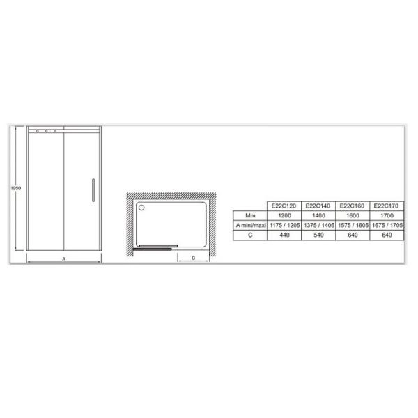Душевая дверь Jacob Delafon CONTRA E22C170-GA 170 см