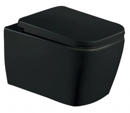 Унитаз подвесной ESBANO TIRON-C черный матовый безободковый подвесной 485x335x285