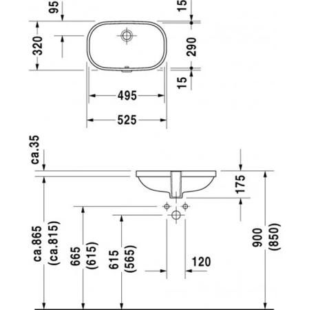 Duravit D-Code Раковина 52.5х32х17.5см., без отв., цвет: белый