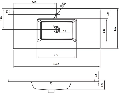 Столешница Boheme стекло 100см Поталированный Золотой моноблок 852-100-GF
