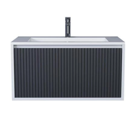Тумба под раковину для ванной Uperwood Next Premium подвесная, 80 см, белая/графит, 1 ящик