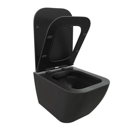 Унитаз Cerutti SPA MIMI Aria MB подвесной безободковый черный матовый CT8920 (510х350х355)