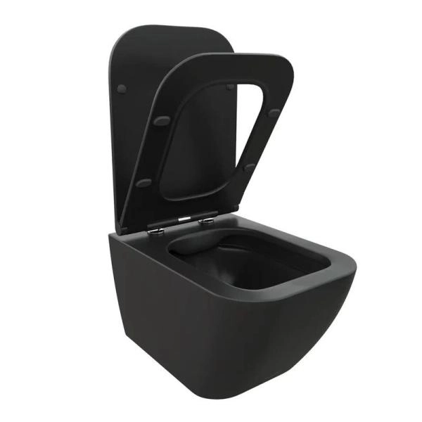 Унитаз Cerutti SPA MIMI Aria MB подвесной безободковый черный матовый CT8920 (510х350х355)