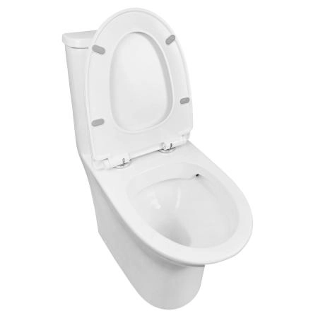 Унитаз моноблок AZARIO Sente 375х665x785 напольный, безободковый, , сиденье дюропласт микролифт (AZ-8614)