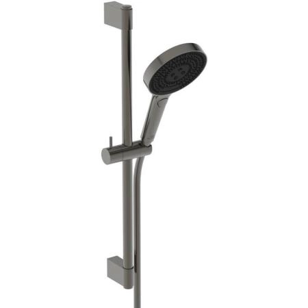 Ideal Standard Solos Душевой гарнитур со штангой 60cм., Металлическая штанга и держатель ручного, 3-функциональный (Rain, Silkrain, Active) ручной душ, шланг 175см., цвет: PVD Magnetic Grey