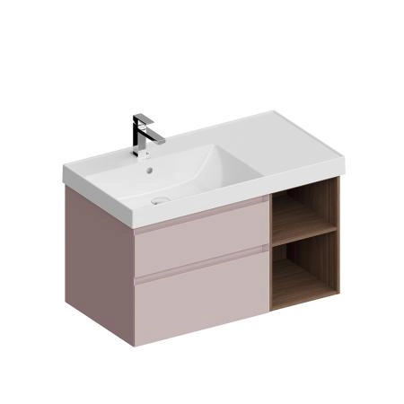 Тумба Kerama Marazzi CUBO КУБО CUB.90.2Lh\MAL.N левая подвесная с ящиками 90, мальва матовая-древесная