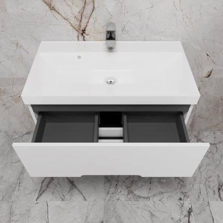 Тумба с раковиной Style Line Матис 80 ЛС-00002446 подвесная под ASTI 80 (2 ящика) Белый матовый ЭМАЛЬ