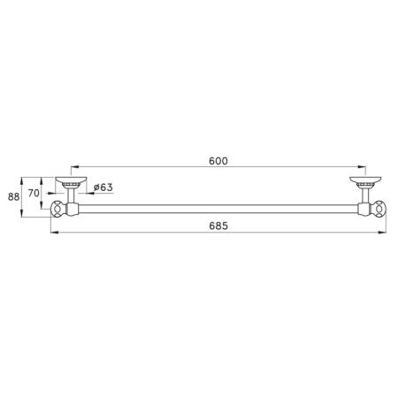 Stella Italica Полотенцедержатель подвесной 60 см 602/60 цвет: хром