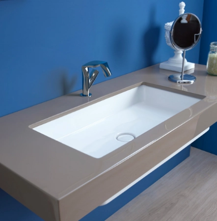 Flaminia Mini раковина 700х350хh120 мм, встраиваемая снизу, без перелива, керамика, цвет белый