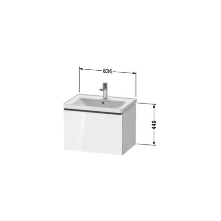 Duravit D-Neo Тумбочка подвесная 63х44x45.2см., раковина, 1 ящик, цвет: Black Oak