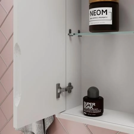 Зеркало-шкаф Volna Adel 80 левый белый глянец