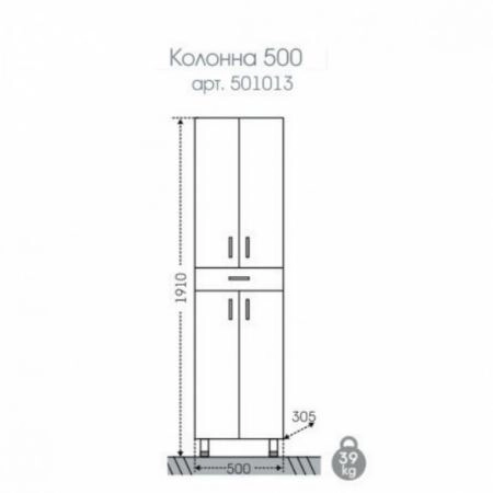 Шкаф-колонна СаНта Стандарт 50 501013 (1 ящик)