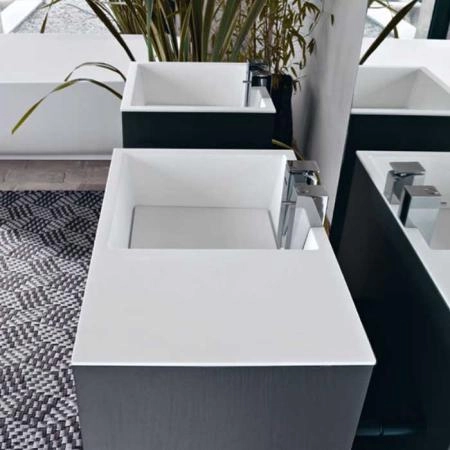 NOORTH milldue edition TOUCH Комплект мебели 64х40х88см, напольный, 3 ящика, слив в пол, раковина Milltek, смеситель H2O, цвет: Argilla матовый