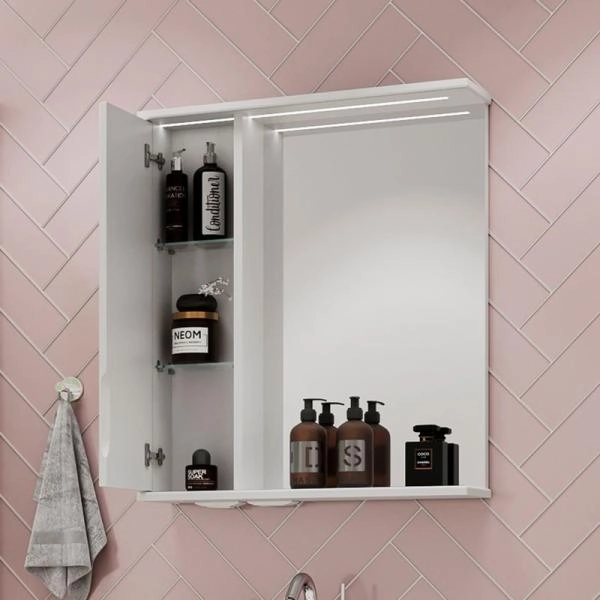 Зеркало-шкаф Volna Adel 60 левый белый глянец