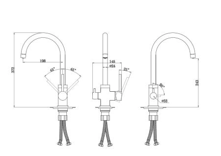 Смеситель для кухни Paulmark ESSEN, антрацит-бронза, 213211-401BR