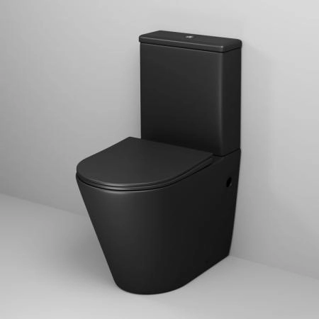 Унитаз Grossman GR-4480BMS Color (620*365*810) ЧЕРНЫЙ МАТОВЫЙ напольный Безободковый с тонкой крышкойста