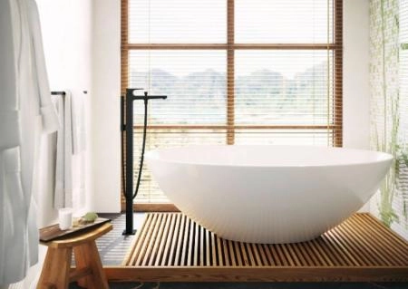 Смеситель Hansgrohe 32532670 Metropol для ванны 815-895 мм, напольный (внешняя монтажная часть) черный матовый