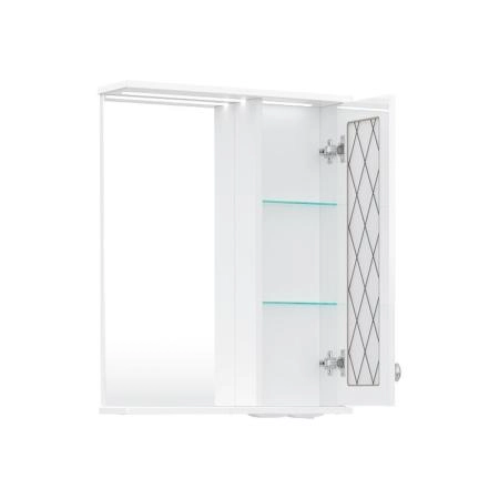 Зеркало-шкаф с LED подсветкой Volna Milena 55 правое белый глянец