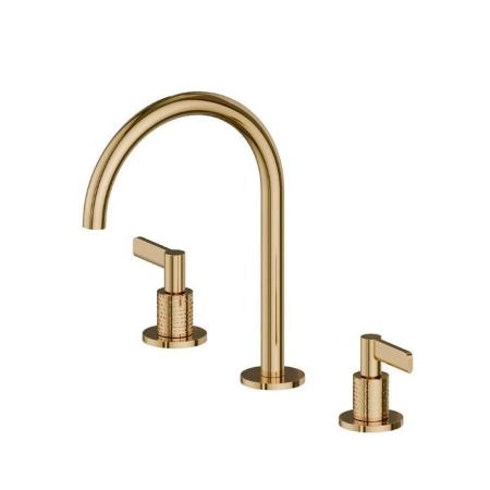 Newform Blink Chic Luxury Смеситель для раковины, 3 отв., средний, цвет: PVD glossy gold