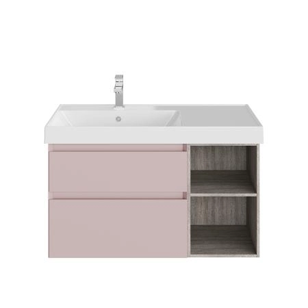 Тумба Kerama Marazzi CUBO КУБО CU.90Lh\MAL левая подвесная с ящиками 90, мальва матовая-древесная