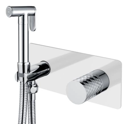 Смеситель гигиенический Boheme STICK WHITE DIAMOND CHROME 127-WCR