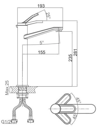 Смеситель для раковины высокий D&K Venice Rialto (DA1062041)