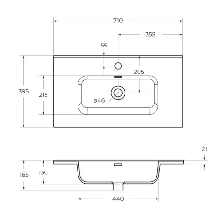 Тумба под раковину Belbagno ETNA Rovere Moro подвесная ETNA39-700/390-2C-SO-RW-P