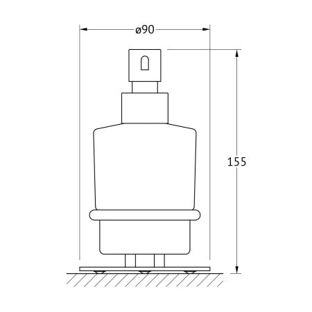 Держатель с дозатором жидкого мыла настольный матовое стекло;  ARTWELLE Harmonie AWE 003 хром
