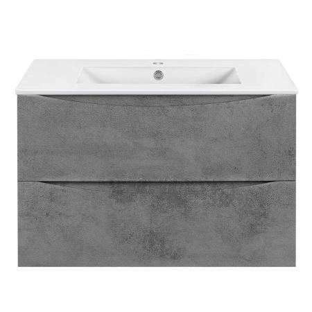 Тумба под раковину Vincea Mia Slim 800 подвесная, 2 выкатных ящика soft close, Beton