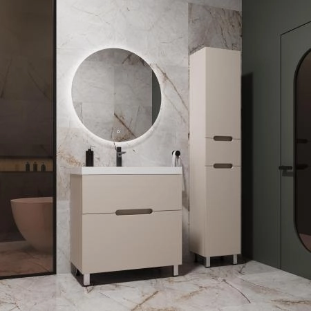 Тумба Style Line "Матис 60" ЛС-00002431 напольная под ASTI 60 (2 ящика), КРЕМ, ЭМАЛЬ