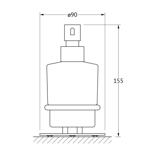 Держатель с дозатором жидкого мыла настольный матовое стекло;  ARTWELLE Harmonie AWE 003 хром