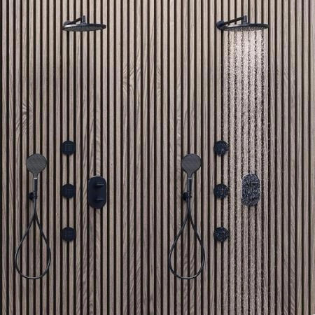 Боковая форсунка Bossini Tondo Flat I00175.073, черная матовая