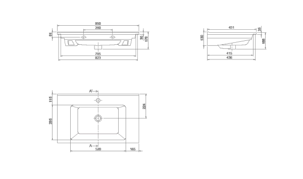 Раковина моноблок Boheme Capolda 85 876-085