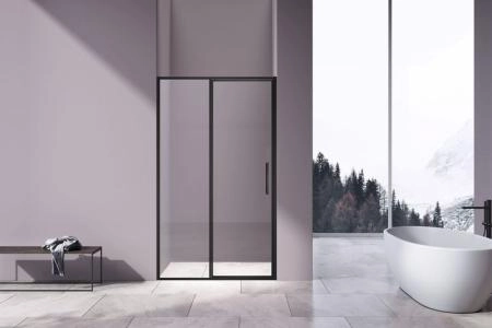 Душевая дверь Vincea Slim 8mm VDP-4SL120CLB, черный, стекло прозрачное