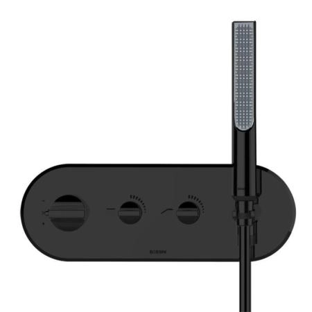 Термостат на 2 выхода Bossini APICE Z00523.073 настеный монтаж, цвет черный матовый