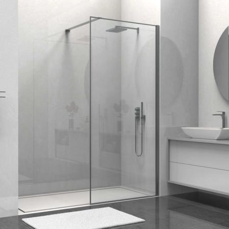 Душевая перегородка Vincea Walk-In VSW-1HS100CLGM, 1000*2000, вороненая сталь, стекло прозрачное