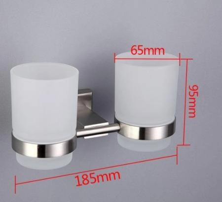 Двойной стакан для зубных щеток Gappo G1708 с держателем сатин