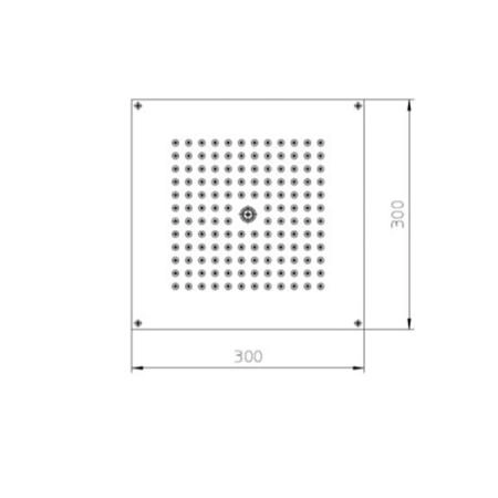 BOSSINI PARIS-CUBE Верхний душ 300 x 300 мм, настенный кронштейн Ø 28 x 400 мм, цвет: хром