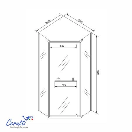 Душевое ограждение СeruttiSPA ЧИКА (CHIKA) ZP91BF (90x90x195)