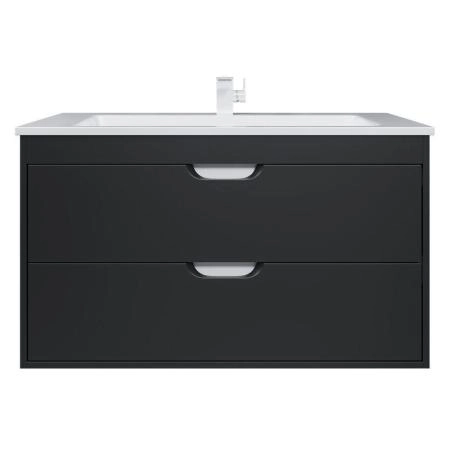 Тумба с раковиной для ванной Uperwood Modul 100 см, подвесная, матовая, черная